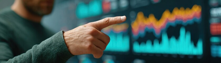 Insightful Data Trend Analysis in a Business Analytics Office with Professional Digital Displays