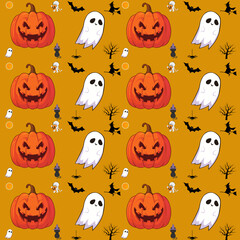 halloween seamless pattern