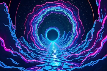 A picture of Cosmic Neon Portal to Another Dimension