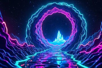 A picture of Cosmic Neon Portal to Another Dimension