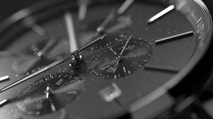 Close-up of a sophisticated chronograph watch