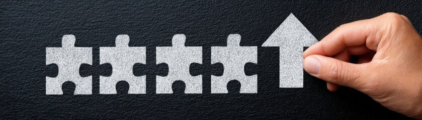Puzzle Solving Progress Office Environment Visual Concept Hand Placement Motivation for Team Building