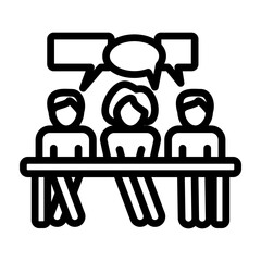 Panel Discussion Vector Line Icon Design