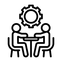 Project Meeting Vector Line Icon Design