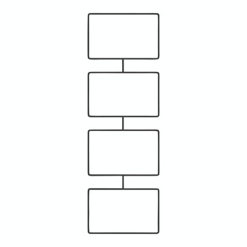 Blank vertical flowchart template with four steps, Editable process diagram for planning, presentation or workflow design
