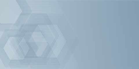 Abstract hexagon lines on gray background. Geometric stripe line art design modern