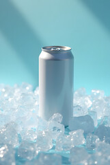 water bottle on blue background