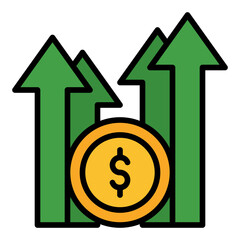 Weight gain icon collection. Financial growth and portfolio increase symbols.