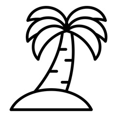 Palm tree icon collection. Tropical beach and vacation island symbol set.