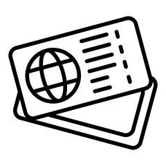Ticket icon collection. Boarding pass and admission symbol set.
