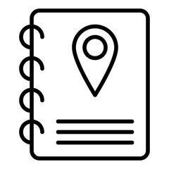 Travel guide icon collection. Booklet and location info symbol set.