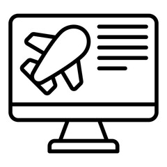 Website booking icon set. Online travel reservation and trip planning symbol collection.