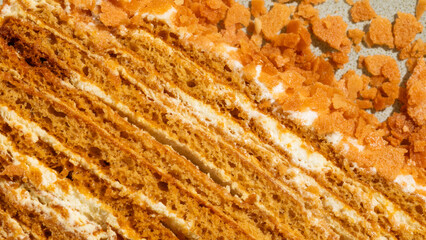 Rich honey cake layers, autumnal indulgence, Rosh Hashanah celebration, cozy hygge dessert, crumbly heartwarming sweetness, delightfully nostalgic feast