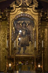 Cadiz, Spain 03.26.2019: Church of San Juan de Dios - Altarpiece of San Miguel-San Miguel (Francesco Maria Galeeano, 18th century)