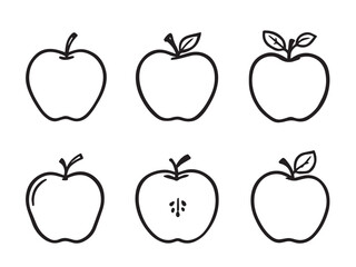 Apple illustration in clean vector line style
