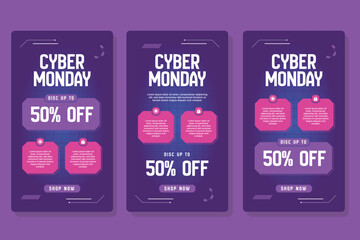 Cyber monday social media promotional template, discount, promo, sales poster design
