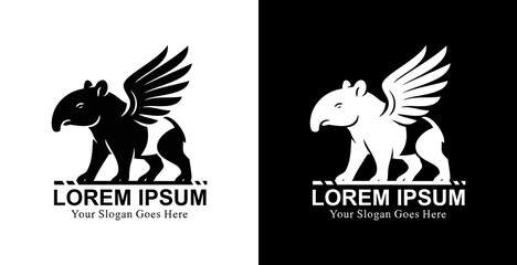 Winged tapir logo design with modern style