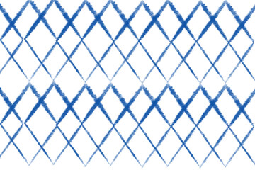 Seamless indigo Shibori-style diamond grid pattern on white background, hand-dyed watercolor effect, traditional Japanese textile design, soft and organic lines, repeating geometric structure
