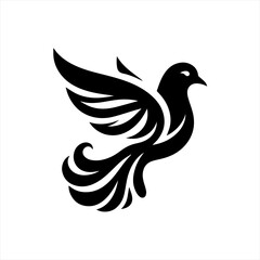 Obraz premium Vector art of stylized dove flying