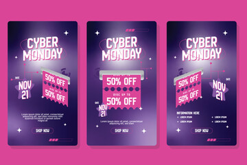 Cyber monday social media promotional template, discount, promo, sales poster design