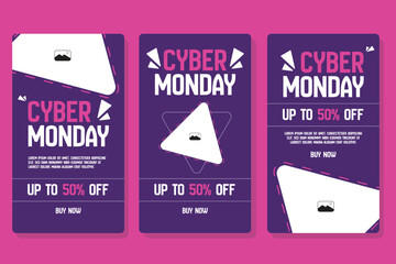 Cyber monday social media promotional template, discount, promo, sales poster design