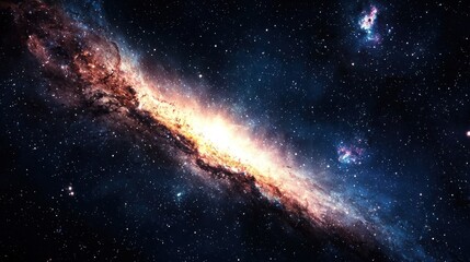 Fototapeta premium A vast, colorful galaxy with stars and nebulae in deep space.
