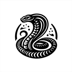 Fototapeta premium Vector art of cobra snake illustration isolated on white