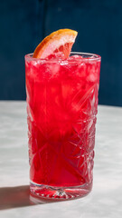 Crimson grapefruit fizz sparkles with icy delight, evoking summer solstice celebrations and Dia de los Muertos zestful rituals