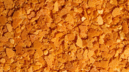 Golden crumb chaos, echoing autumnal abundance, crisp confection texture, perfect for whimsical Cheetos Day celebration vibes