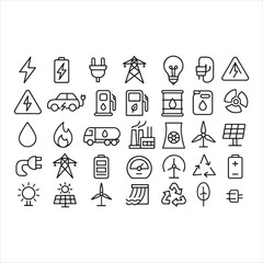 energy icon set