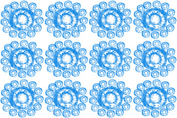 seamless pattern with blue flowers