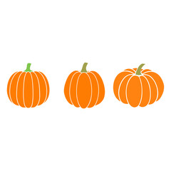 vector illustration of a pumpkin set