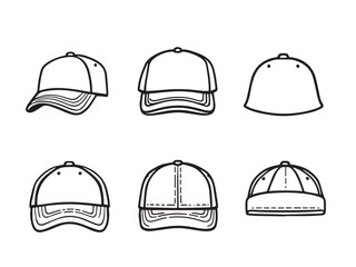 Baseball cap vector illustration line style