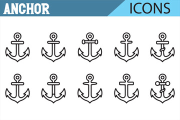 Minimal Anchor Icons for Web and Mobile Design