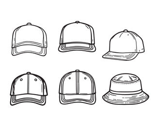 Baseball Cap Line Art Illustration