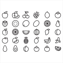 fruit icons set