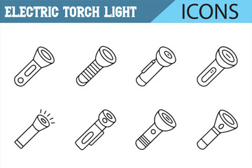 Simple Flashlight and Torch Light Icons for Mobile and Web Design