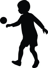 Child Playing Happily silhouette vector art illustration