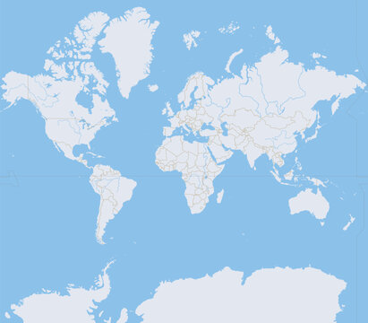 Layered editable vector illustration outline of World Map.