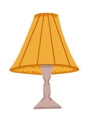 Table lamp for modern interior in simple flat style with texture. Electric lamp for reading books