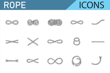 Set of Rope and Knot Icons for User Interface Design