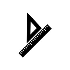 Black and white ruler vector illustration for educational design