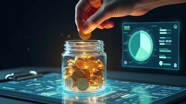 Crypto Coin Jar Savings &ndash; Ideal for Fintech Ads, Bitcoin Wallet Promos, Budgeting Tools, Wealth Tracking, and Investment Education Videos