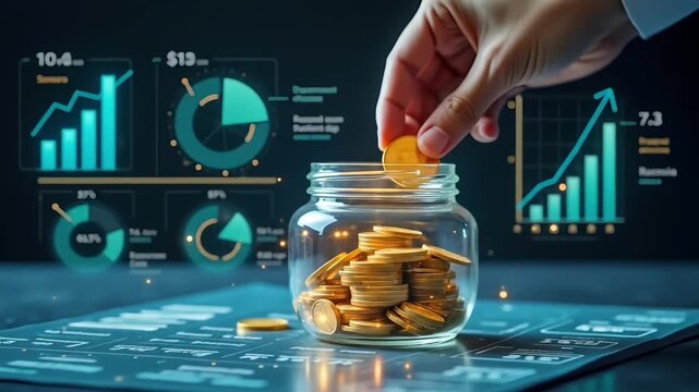 Crypto Coin Jar Savings &ndash; Ideal for Fintech Ads, Bitcoin Wallet Promos, Budgeting Tools, Wealth Tracking, and Investment Education Videos
