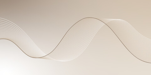 Elegant abstract wave of sheer, thin lines in subtle beige and brown tones on a warm neutral background, creating a serene and sophisticated flowing pattern. © Afridi