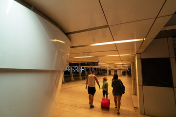 people walking in subway station