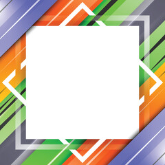 Colorful Diagonal Striped Abstract Background with Geometric Frame