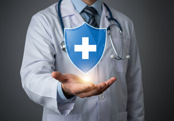 medical practitioner demonstrating online health services and digital care

