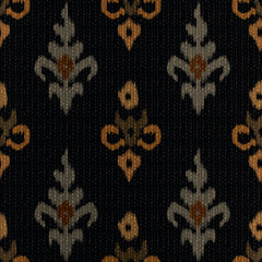 Ikat fabric patterns represent traditional indigenous art. Repeating geometric patterns.Aztec geometric print,folk embroidery for textile designs,wallpaper,rugs,curtains or bohemian and tribal.