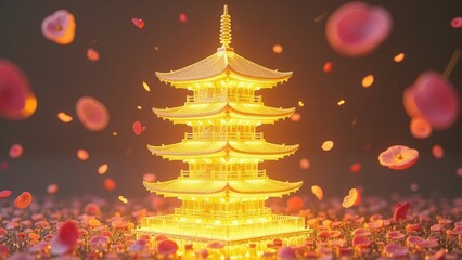 The artistic landscape of the luminous tower